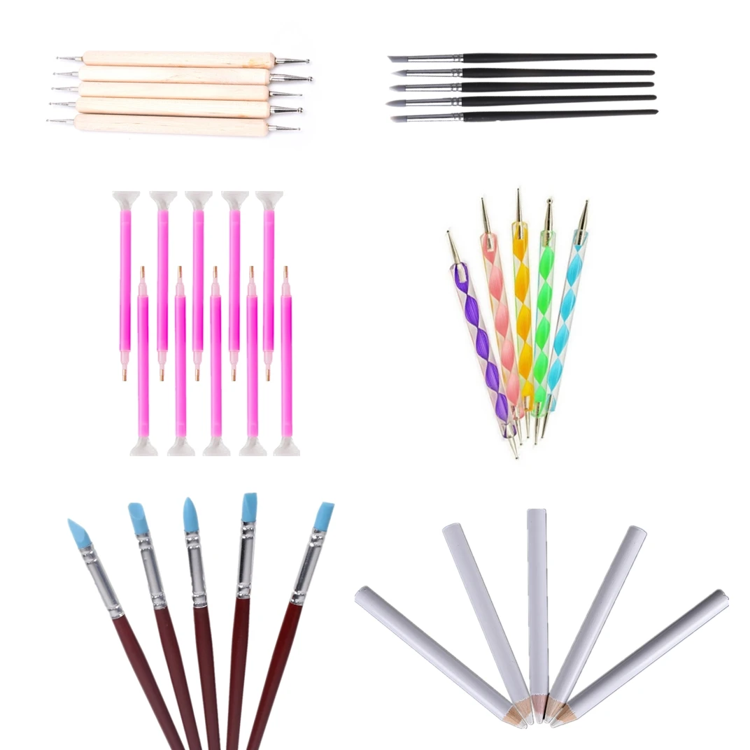 

1/5/10PCs Art Craft Clay Pottery Tools Modeling Sculpture Sculpting Carver Carving Tools Pen Silicone Fondant Shaping Pen Brush