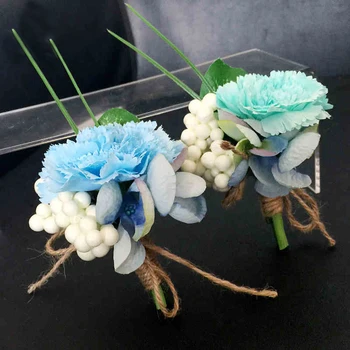 

5 pcs/ lot DIY fashion Artificial flower Bride wrist Corsage Grooms Best man suit Boutonniere pin Wedding Flower decoration