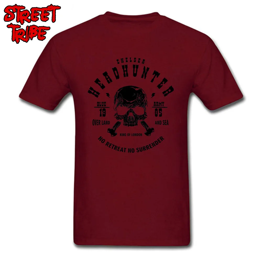 Classic Men T Shirt Chelsea Headhunter 16699 Custom T Shirt 100% Cotton Short Sleeve Fashionable Tops Tees Crew Neck Chelsea Headhunter 16699 maroon