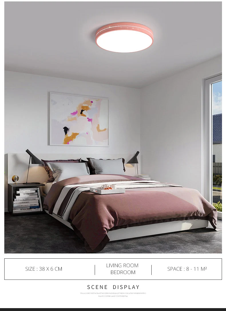 Светодиодный потолочный светильник в помещении, набор ламп, круглый цвет, яркий Пульт дистанционного управления, минималистичный дизайн, украшение дома