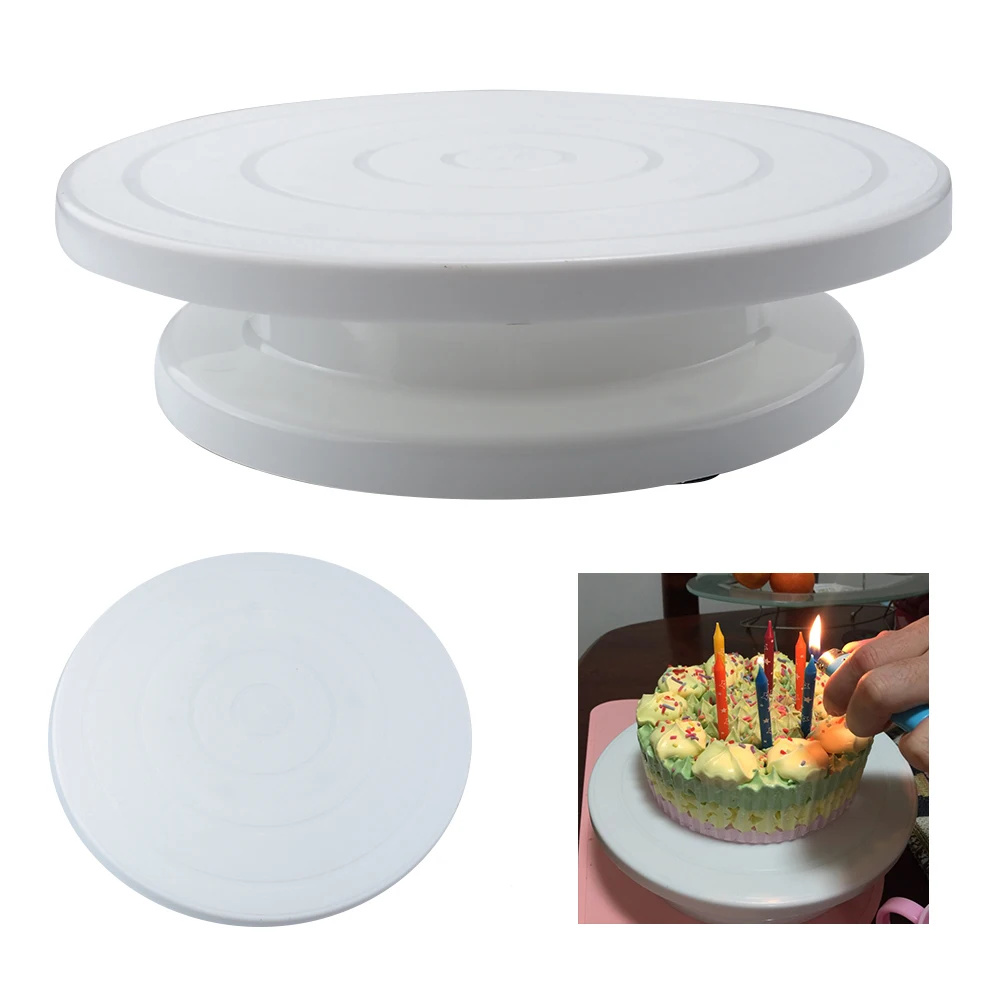 Противоскользящая пластиковая Поворотная подставка для торта 360 градусов вращающаяся подставка для торта инструменты для украшения экологически чистые формы для выпечки