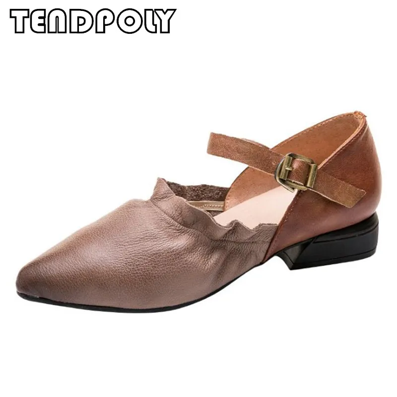 

New women's single shoes summer and autumn hot leather retro British style pointed casual shoes simple cute sweet women's shoes