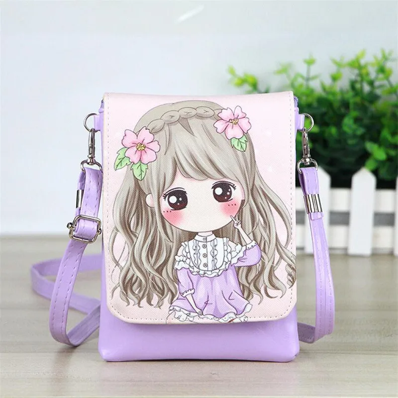 

1Pcs Romantic Pink Girl Hanging Backpack Keychain Mini Cosmetic Bag Leather Keyring Child Purse Key Chain Bag Birthday Gifts