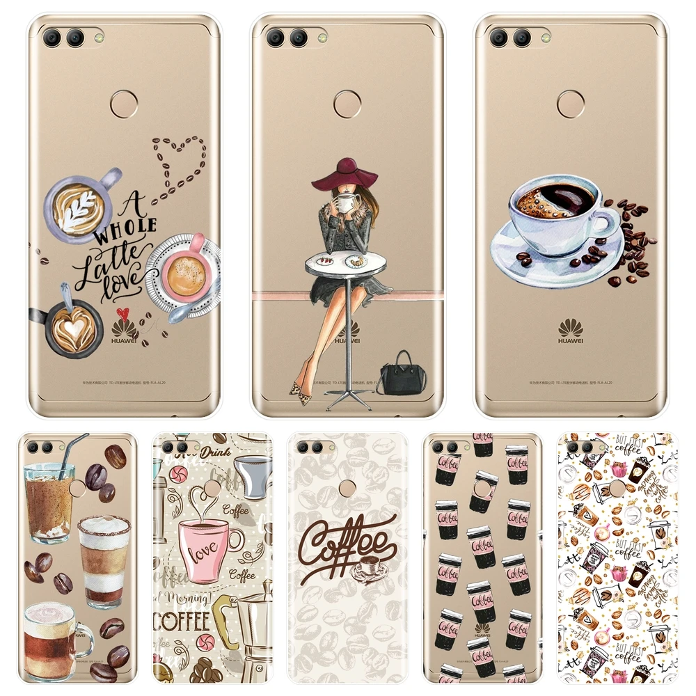 

For Huawei Y3 Y5 Y6 II Y7 Pro Phone Case Silicone Coffee Girl Drink Soft Back Cover For Huawei Y5 Y6 Y7 Prime 2017 2018 Y9 2019