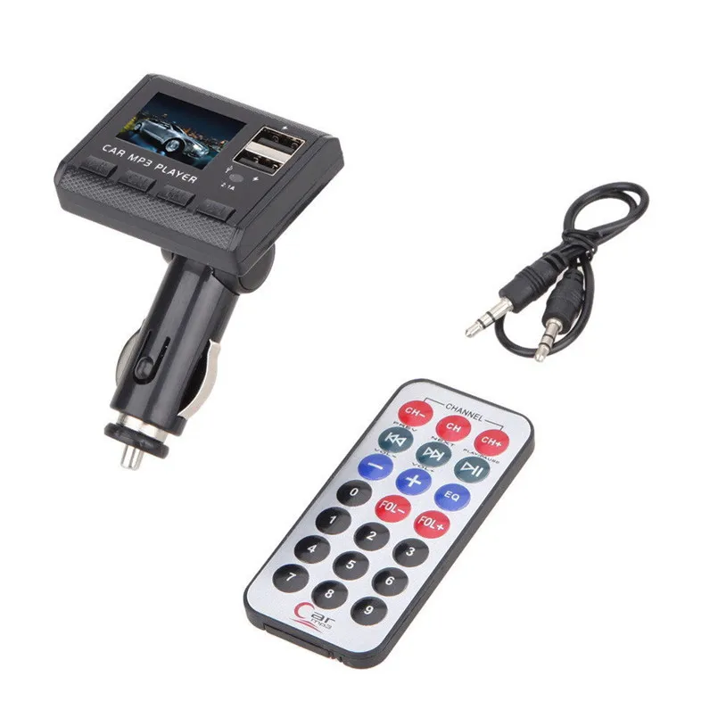 8 In1 Car Music MP3 Player FM Transmitter Modulator Dual USB Charging SD MMC Remote Car FM Transmitter 40MR2704