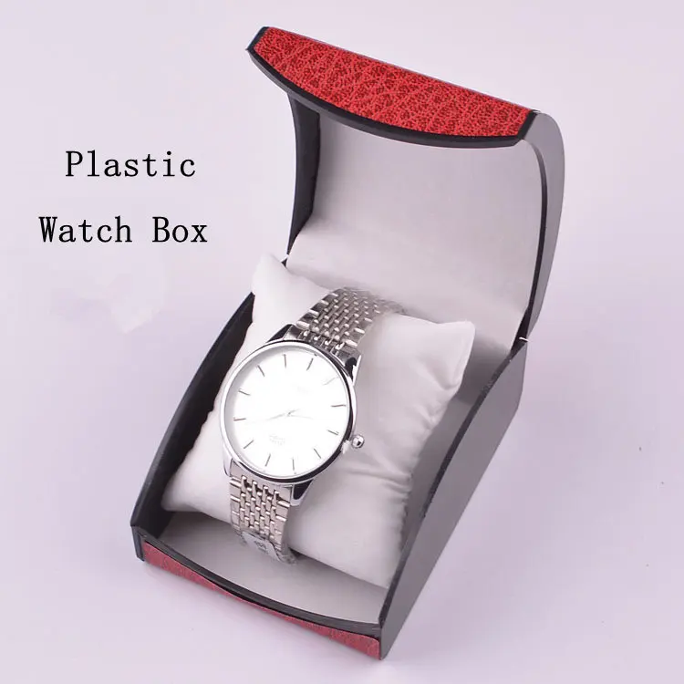 Пластиковая коробка для часов красный высокого качества фирменные коробки для часов с подушкой модная упаковка подарочная коробка