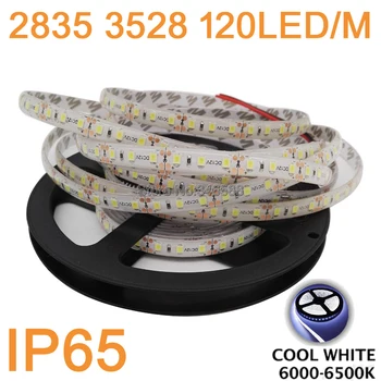 

DC12V 5M/Roll 120LED/M 600LEDs 3528SMD Epoxy Resin IP65 Waterproof Flexible LED Strip Cool White Color 6000-6500K
