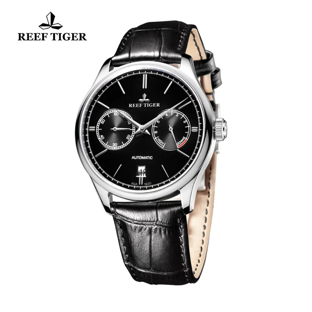  Reef Tiger/RT Elegant Business Mens Watches Perpetual Calendar Power Reserve Small Seconds Automati