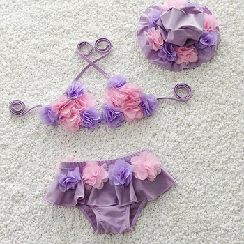 

Cute Baby Little Girls Bikini Swimsuit Bathing Suit Girls Floral Swimwear Baby Girls Two Pieces Suits Children Biquini Infantils