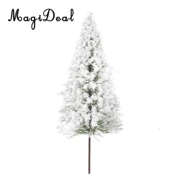 10Pcs/Pack 1/75 White Scenery Landscape Model Cedar Trees for Model Train Track Building Props Scenery 12cm