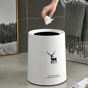 

A1 Trash can plastic office creative paper basket home living room bedroom bathroom trash can wx11061426