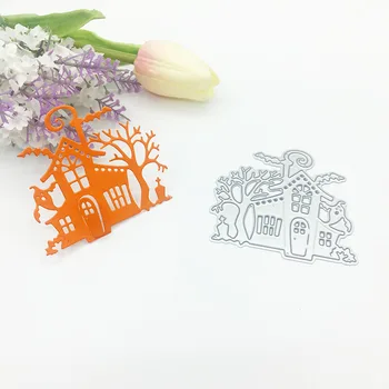 

Julyarts 2019 New Helloween Tree Ghost House Metal Cutting Die for Scrapbooking Card Making Die Metal Crafts Gift Die Cut Stitch