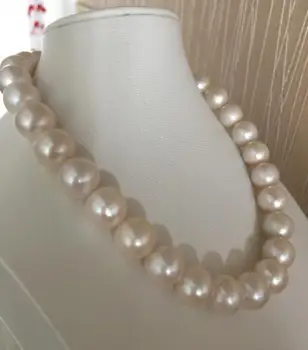 

classic 13-15mm round south sea white pearl necklace 18inch 14