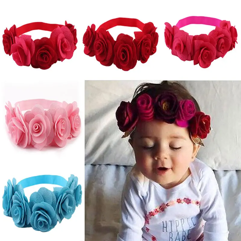 Newborn Baby Kids Girls Infant Headband Flowers Hair Band Accessories