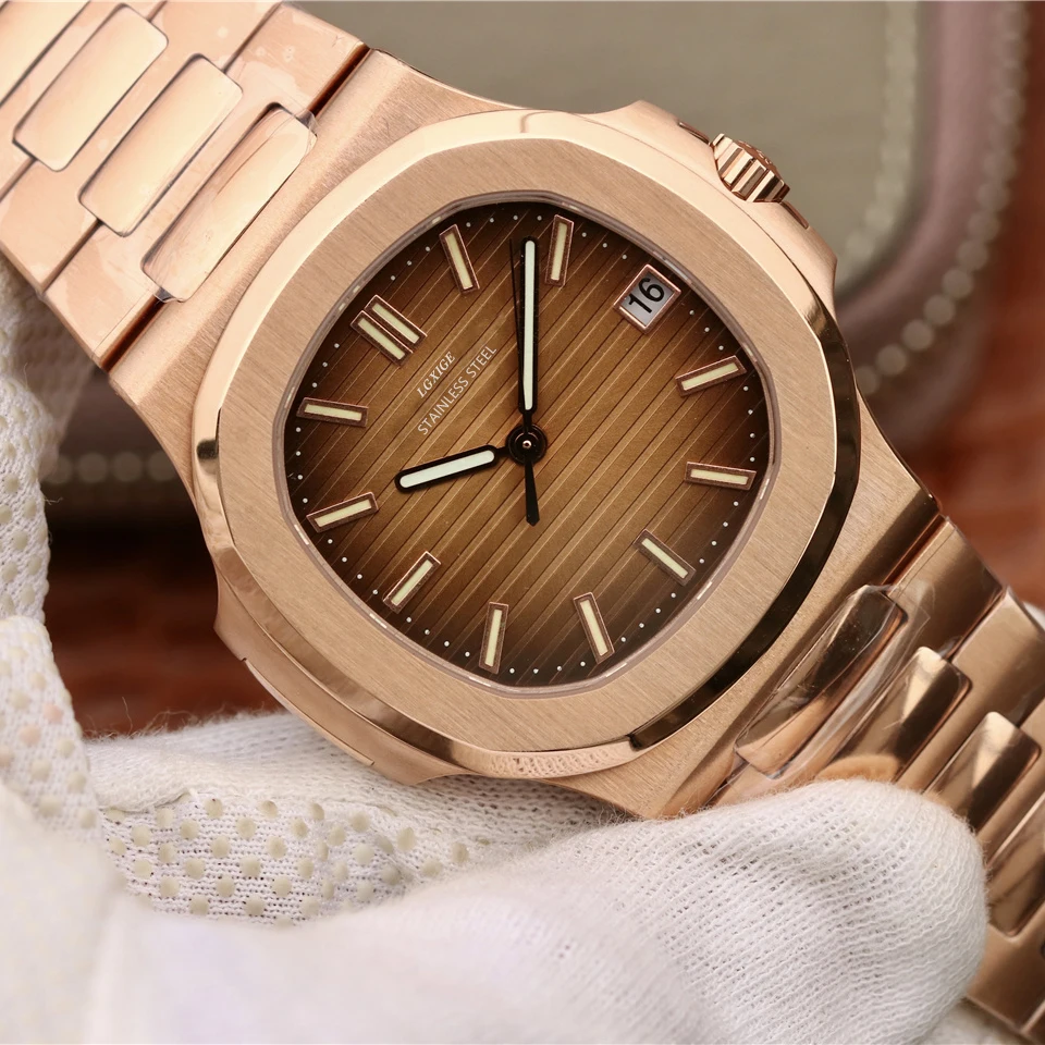 

2019 New LGXIGE Calender Gold Mens Watches Clock Stainless Steel Strap Business luxury Quartz Wristwatch orologio uomo