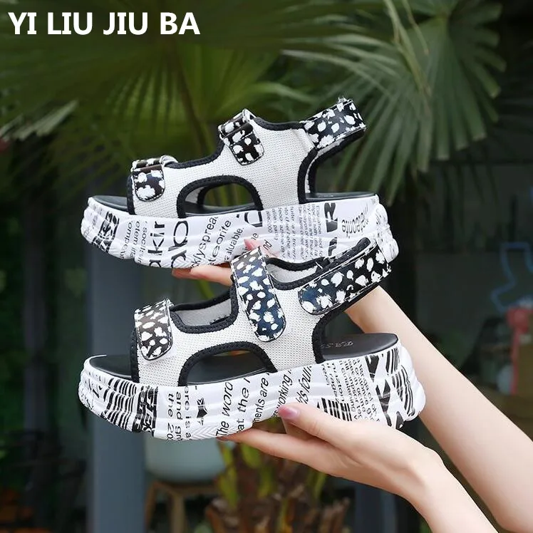 

Summer women Sandals women Casual Platform Gladiator high heels Sandals shoes women Breathable walking Sandals women mujer *086
