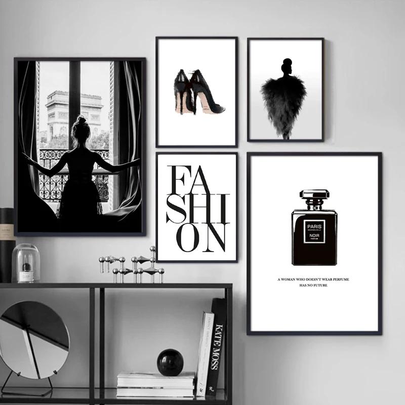 

NOOG Fashion Girl Perfume Brand Wall Art Canvas Painting Nordic Posters And Prints Decoration Pictures Living Room Salon