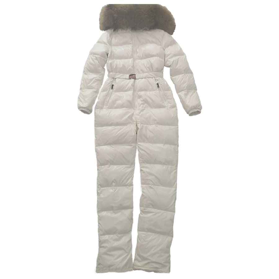 

2019 new Winter thick Jumpsuit down Skiing Waterproof Women Winter Female Hooded Jumpsuit Fashion Outwear down coat