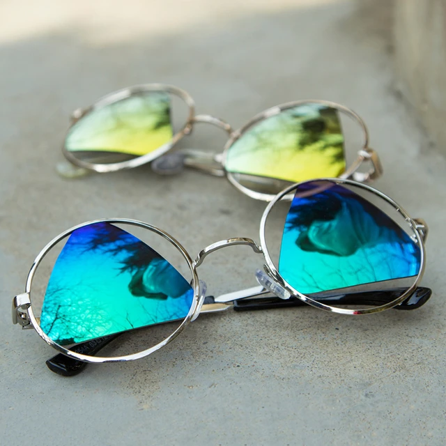 Sunglasses with triangular lenses