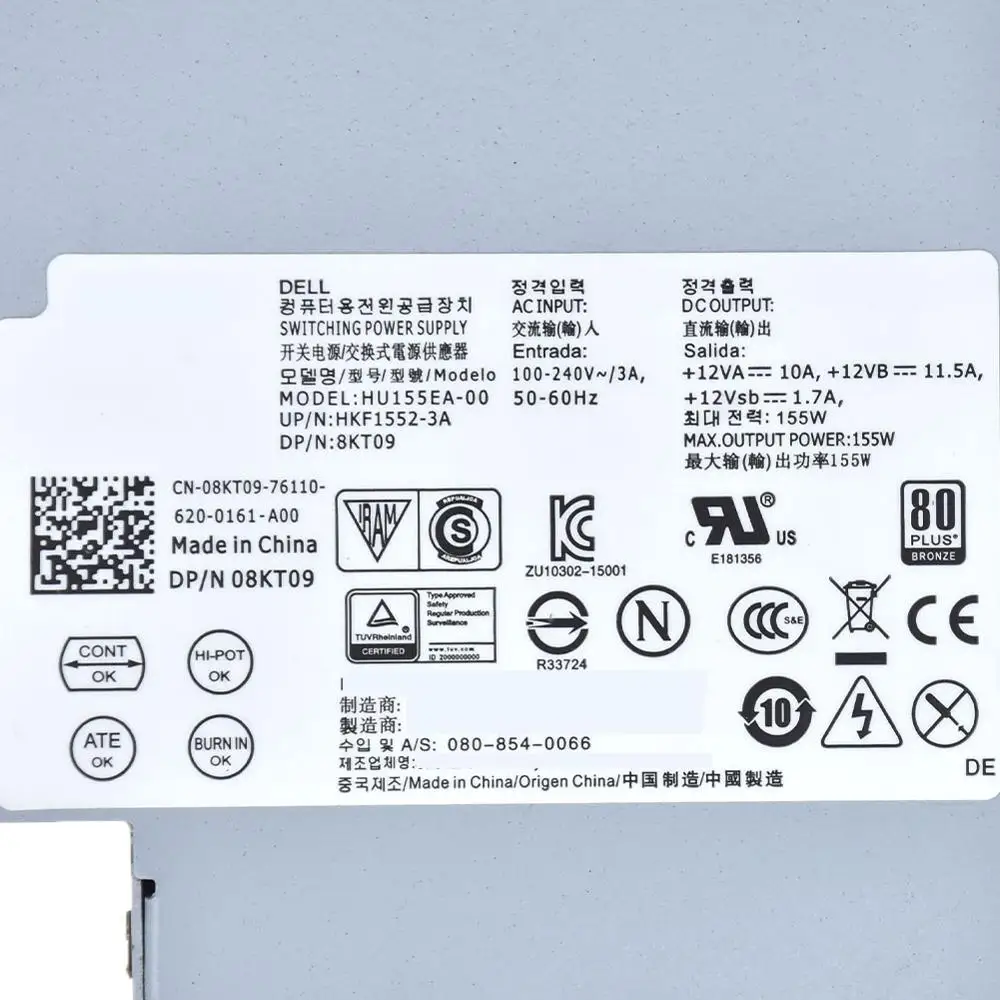 Для Dell Optiplex 22 3240 7440 компьютерный блок питания 155 W H155EA-00 143FN