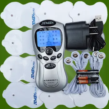 

Tens Acupuncture Digital Therapy Machine 10pcs Electrode adhering tips and pads Massager Health Care Message with 2 wires