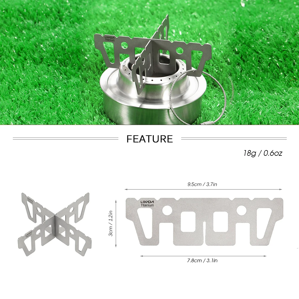 Lixada титановая спиртовая Печная стойка с перекрестной подставкой портативная походная стойка для спирта стойка для приготовления пищи стойка поддержки