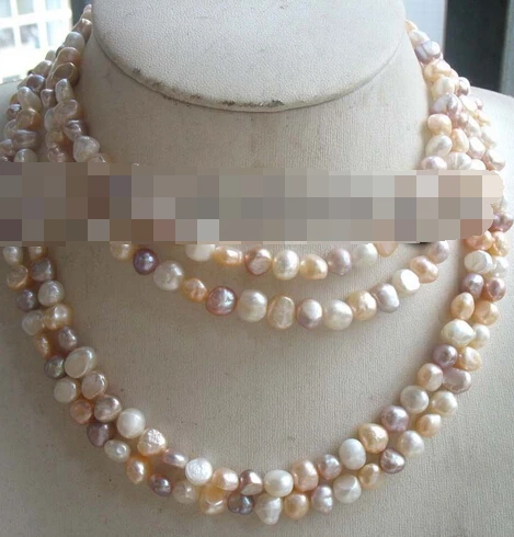 

N freshwater pearl multicolor baroque necklace 75 " nature Discount AAA