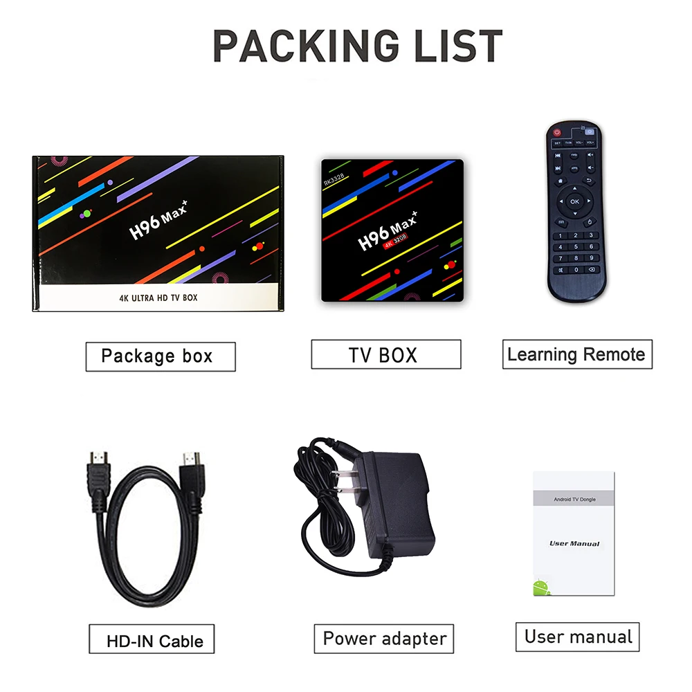 H96MAX Plus Smart TV BOX Wireless Android 9.0 IPTV BOX 4K Media Player 4GB 64GB H96 Max + WIFI 2.4G 5G IPTV Set Top Box USB3.0