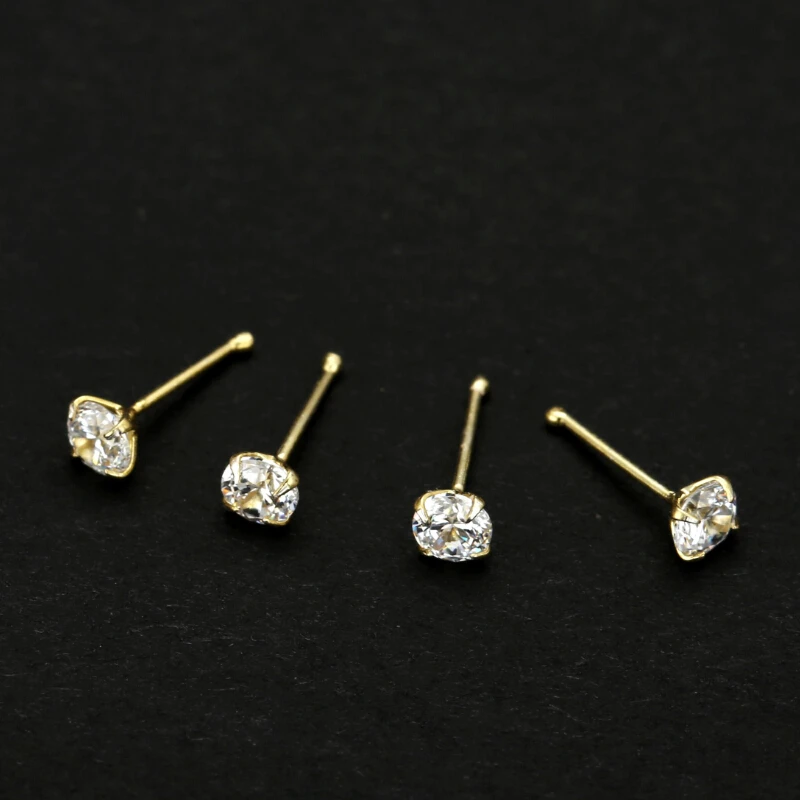 Pack of 20 Pieces Mix Color 22G Sterling Silver Foot Straight End Nose Pin Stud