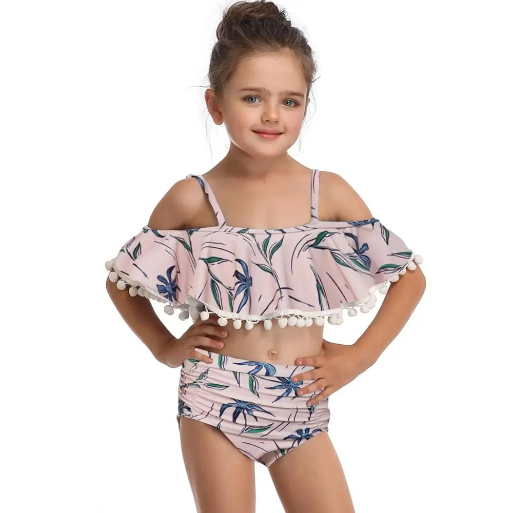 

New 2019 Girls Swimwear Print Two Piece Swimsuit Matching Swimsuit Clothing maillot de bain fille enfant A1