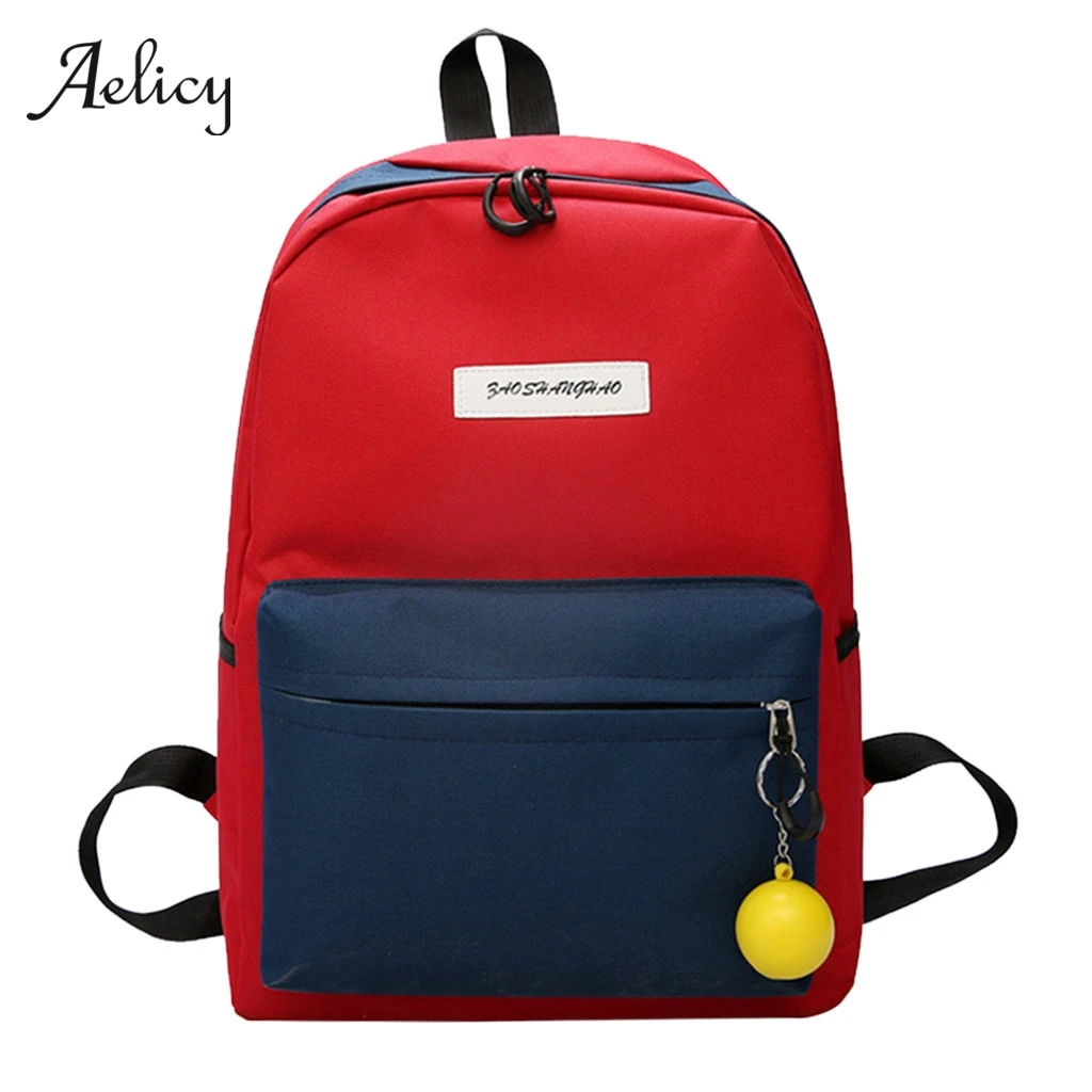 

Aelicy Leisure Backpacks Women Preppy Style Patchwork Color PU Leather Student Bag For Teenage Girl Boy School Backpack Men 605