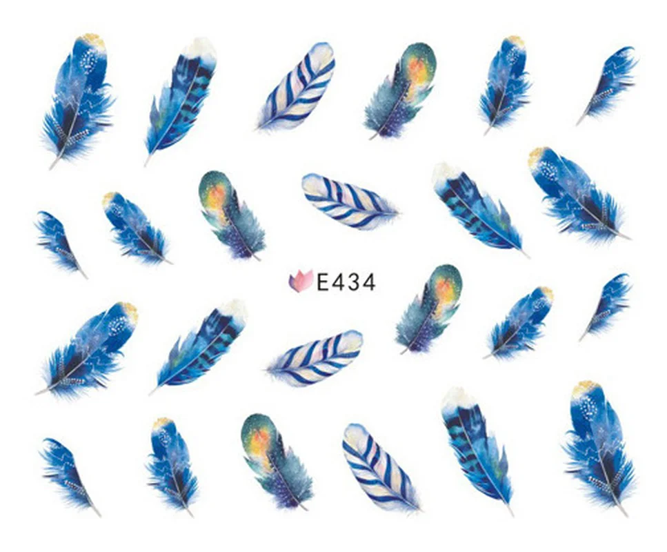 

Kawaii 3D Japanese New Fashion Design Transparent Super Thin Feather Nail Sticker With Backside Adhesive Nail Decoration Sticker