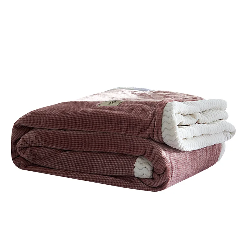 

Bean Paste Small Plaid Pattern London lag Coral Fleece Blanket On Bed Fabric Bath Plush Towel Air Condition Sleep Cover Bedding