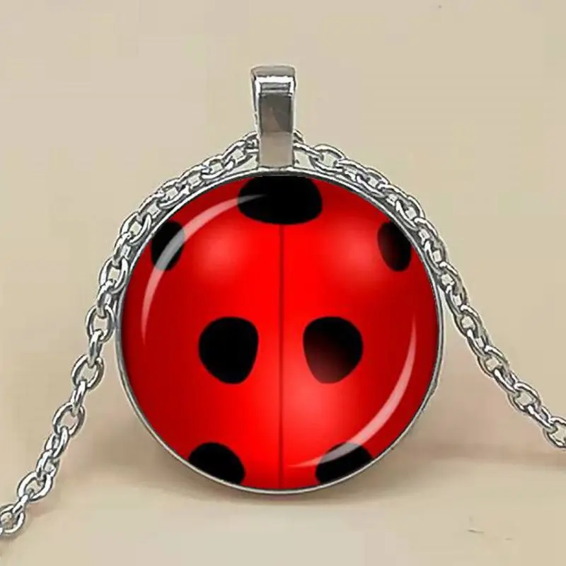 

Miraculous Ladybug Necklace Classic Circle with Dot Animal Pendant Necklace for Women Girl Anime Cosplay Lady Bug Jewelry