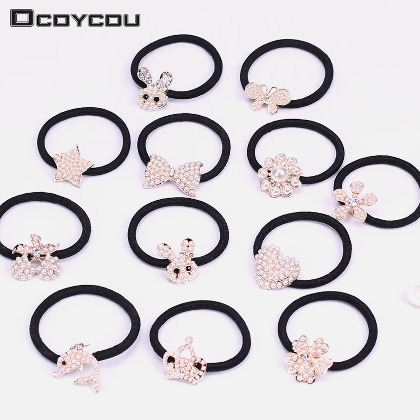 

1PC Fashion Pearl Crystal Headbands Ponytail Hair Ring Women Rhinestones Elastic Hair Rope Hairband Girls Hair Accessories