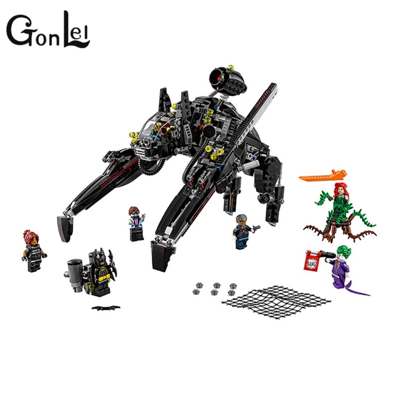 GonLeI NEW 813pcs 10635 BATMAN MOVIE The Scuttler Building Blocks set DIY Bricks toys Gift for children Compatible lepin 70908 baby-building-blocks