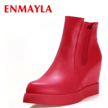 Airfour New 3 Colors White Shoes Woman High Heels Wedges Ankle Boots for Women Winter Warm Boots Platform Shoes Large Size 34-43 цена Airfour New 3 Colors White Shoes Woman High Heels Wedges Ankle Boots for Women Winter Warm Boots Platform Shoes Large Size 34-43 цены онлайн
