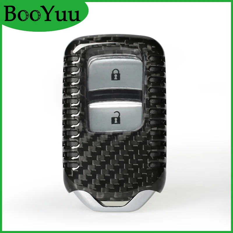 

BooYuu Carbon Fiber Remote CAR key Cover For Honda Civic XRV Accord Insight Odyssey elysion Crosstour Jade spirior City keychain