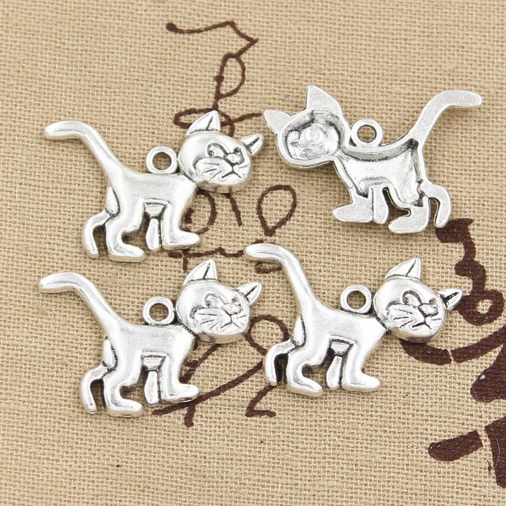 5 stücke Charme katze 30x22mm Antike, Der anhänger fit, Vintage Tibetischen Silber, DIY armband halskette