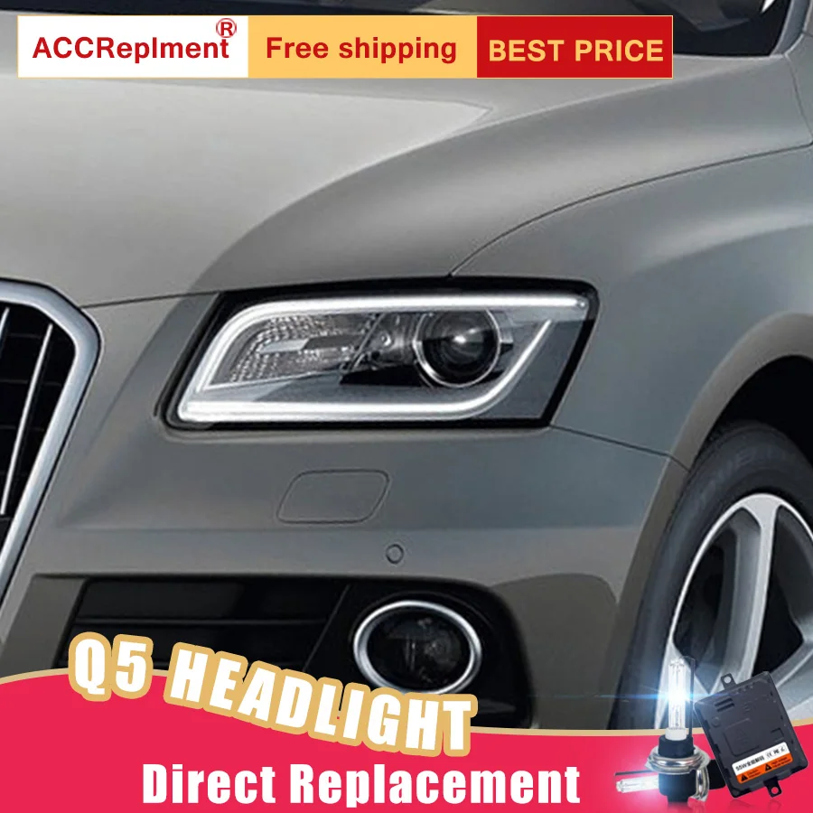 2 шт. светодиодный фары для Audi Q5 2009- светодиодный автомобильный фонарь ангельские глазки ксенон HID комплект Противотуманные фары светодиодный дневные ходовые огни