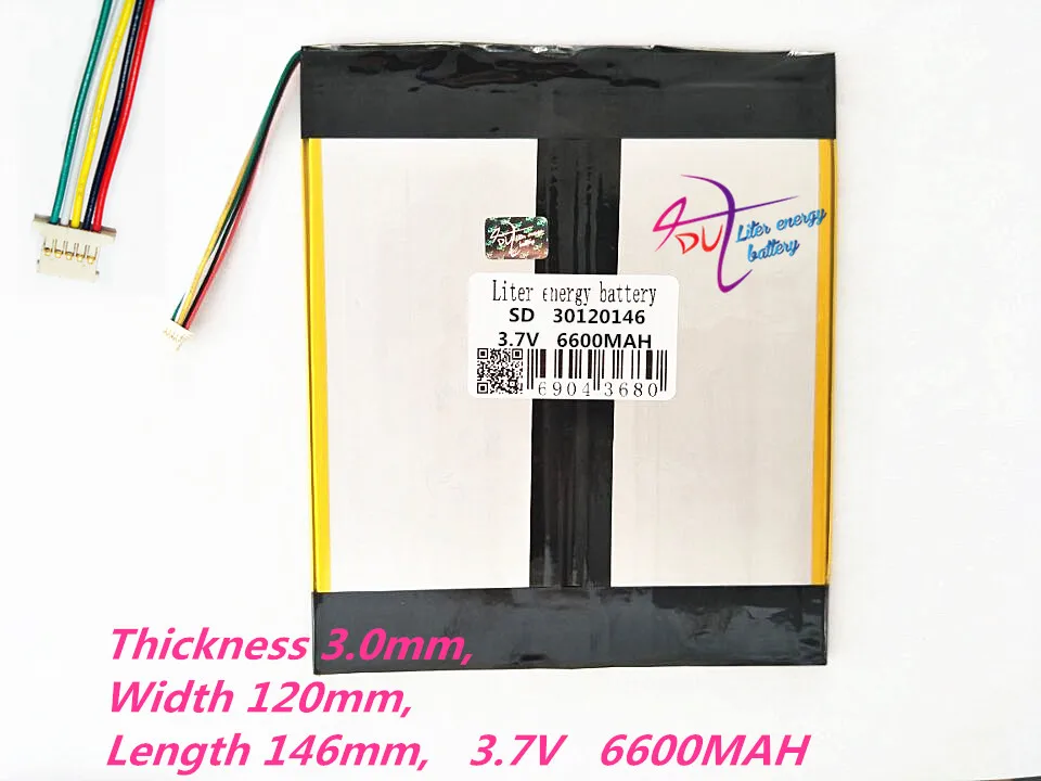 5 thread 30120146 3,7 V 6600MAH литий-полимерный аккумулятор MP3 MP4 аккумулятор рекордер перезаряжаемые батареи планшет батарея