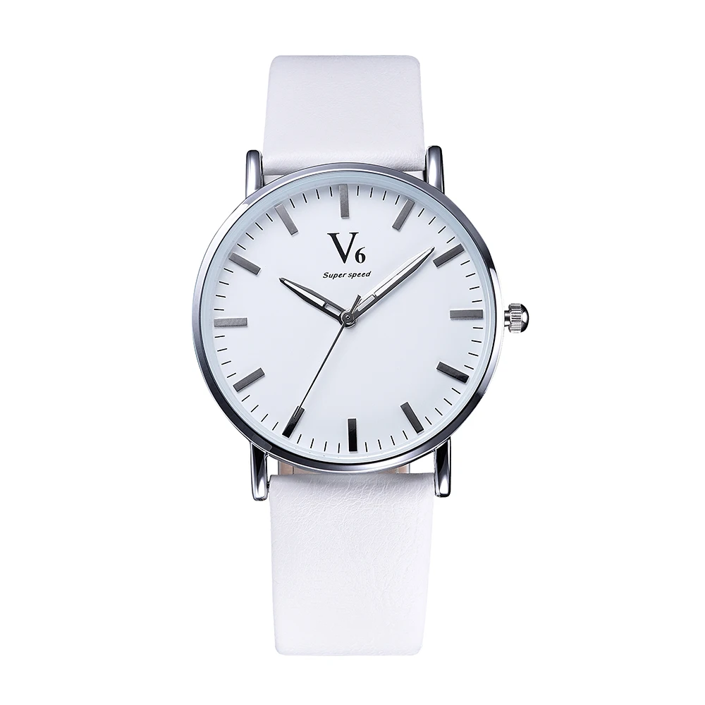 

Ladies Watch With Leather Strap V6 Brand Women Waterproof Quartz Watches Women's bracelet watch Fashion 2016 Color Shows time