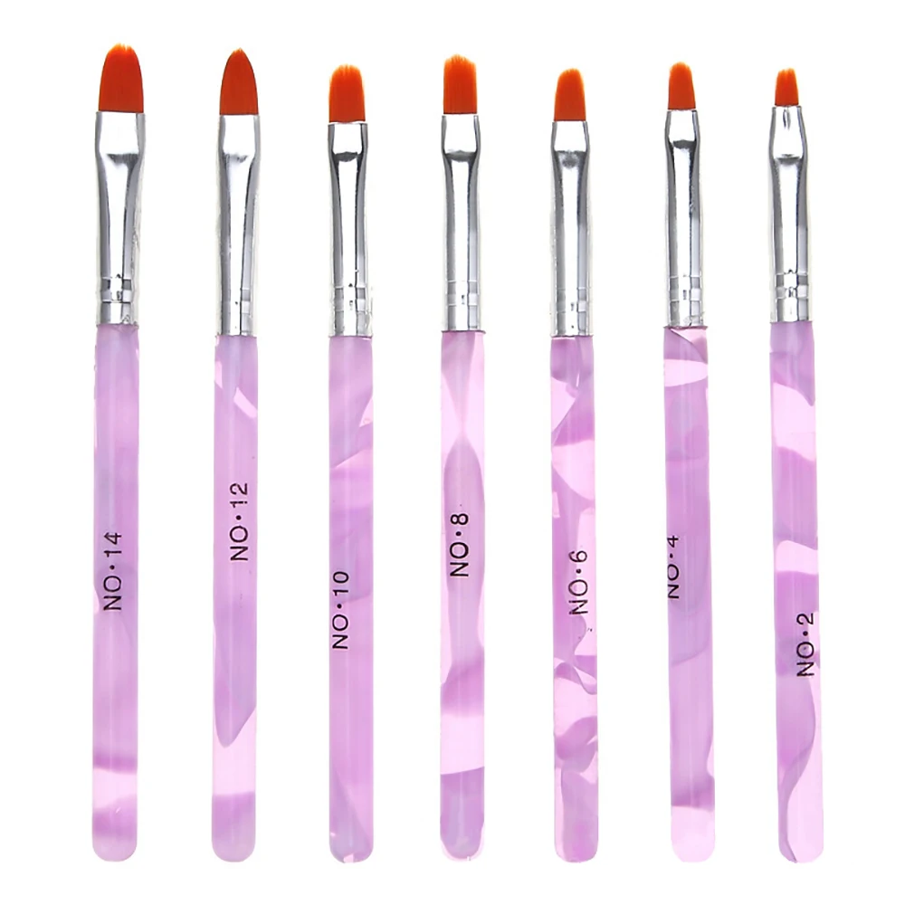 7pcs/lot Nail Art Brush Pens Acrylic Nails Brushes UV Gel Polish