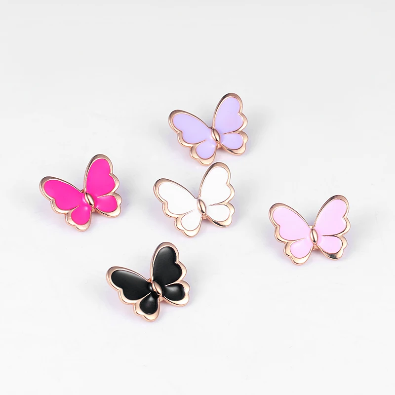 

baiduqiandu New Arrival Enamel Butterfly Gold Tone Brooch Pin for Women Lady Statement Jewelry Insect Style Mother"s Day Gift