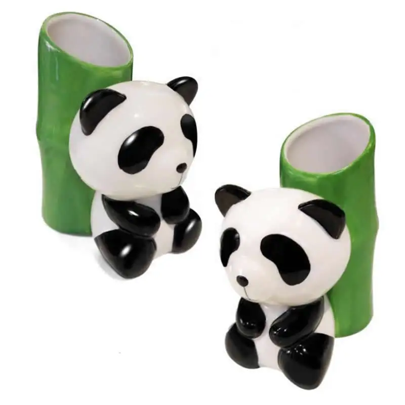 Cute panda bathroom toothbrush storage holder Creative bamboo shape