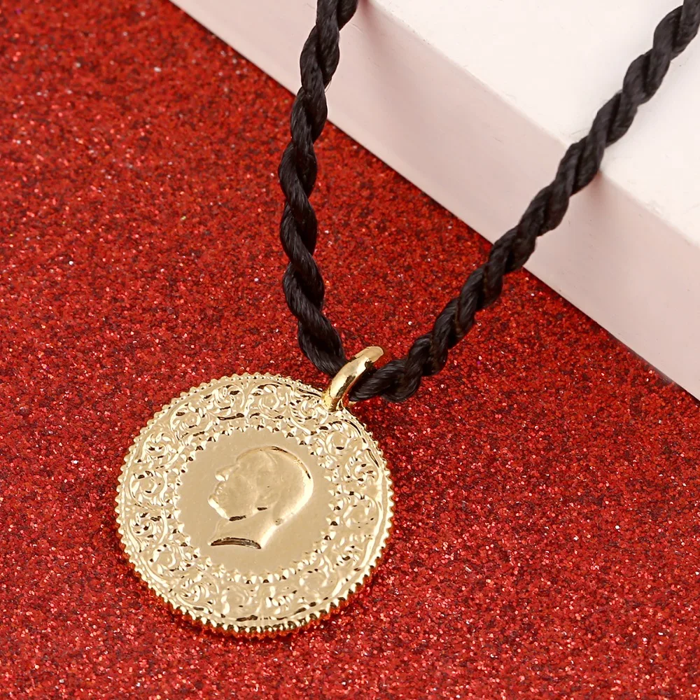 Турция магнит для монет веревка ожерелья для женщин золото Цвет турецкие ювелирные изделия из монет этнические подарки
