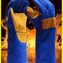 Новые guantes trabajo 40 см черные кожаные сварочные перчатки узор утолщение механика перчатки предотвратить срез шипов