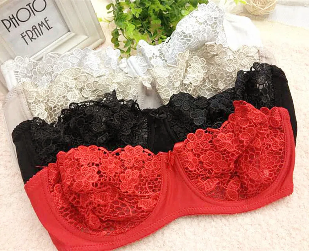 Кружево Bralette Для женщин бюстгальтер без подкладки сексуальный Нижнее бельё Push Up