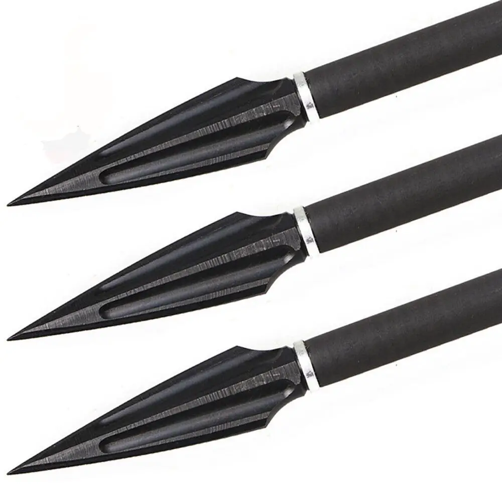 High quality 6/12pcs Black Steel Willow Broadheads Archery Arrowhead