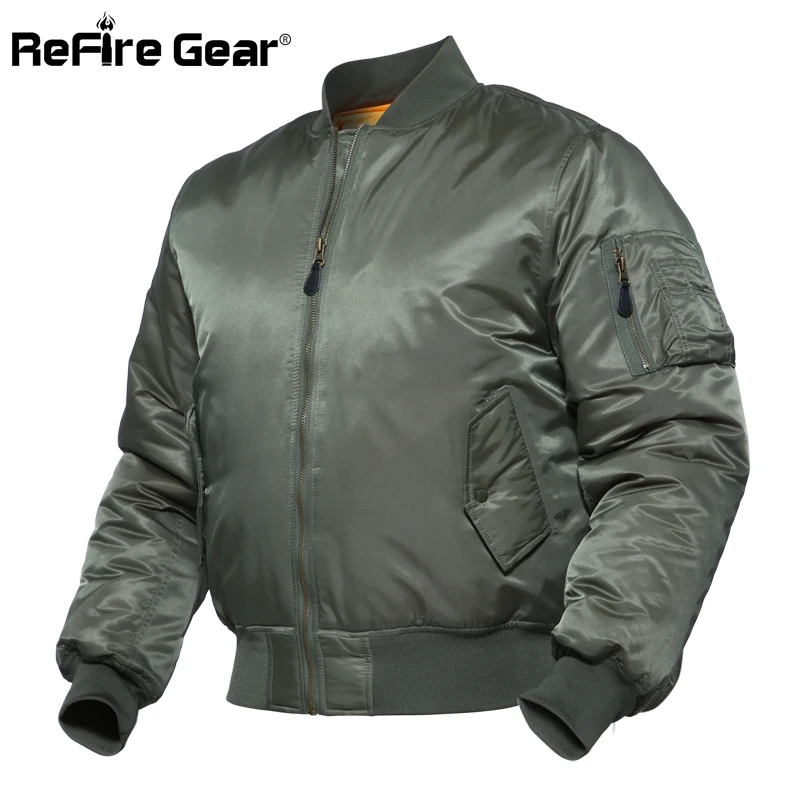 Refire gear MA1 армейская тактическая куртка-пилот, Мужская зимняя теплая куртка-бомбер с воздушно-десантным полетом, куртка в стиле милитари, пальто с подкладкой для военно-воздушных сил